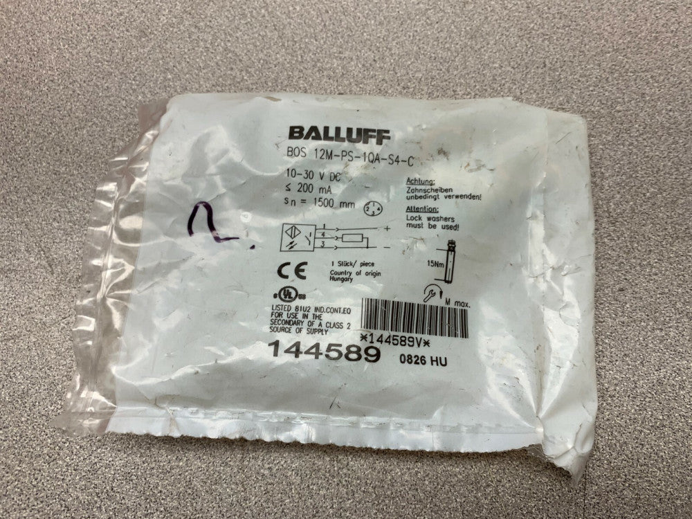 NEW IN PACKAGE BALLUFF SENSOR BES 12M-PS-1QA-S4-C
