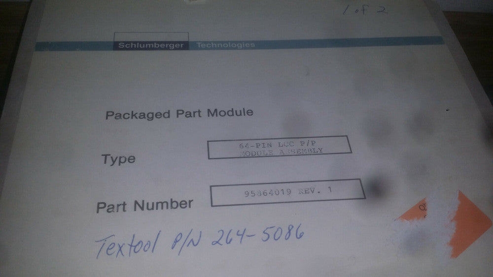Textool 264-5086 64 Pin LCC P/P Module Assembly 95864019 in Metal Mount Plate
