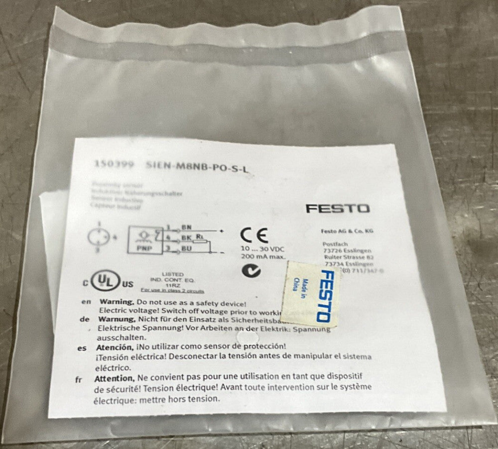 FESTO SIEN-M8NB-PO-S-L 150399 10-30VDC NSMP