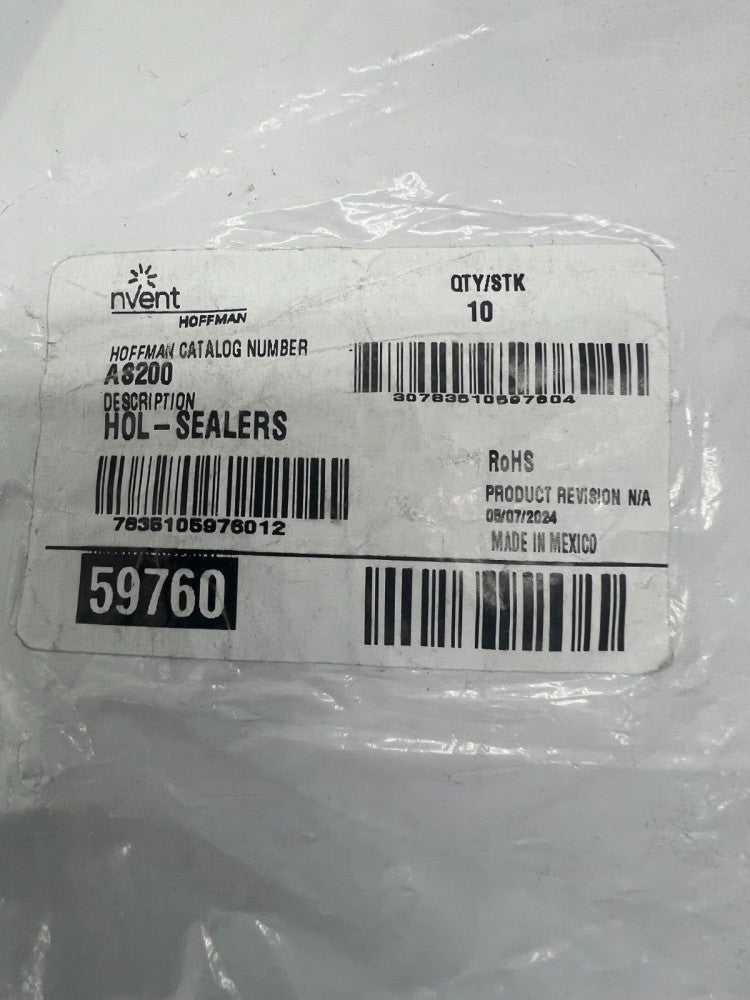(QTY 10) nVent 59760 Hoffman Hol-Sealer Enclosure Hole Seal AS200