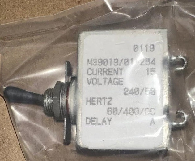 AIRPAX Switch Magnetic M39019/01-254 1-Pole 15A 240VAC/50VDC