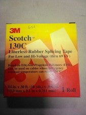 3M Scotch 130C Linerless Rubber Splicing Tape 3/4" X 30 ft (10 Yds) X .030"