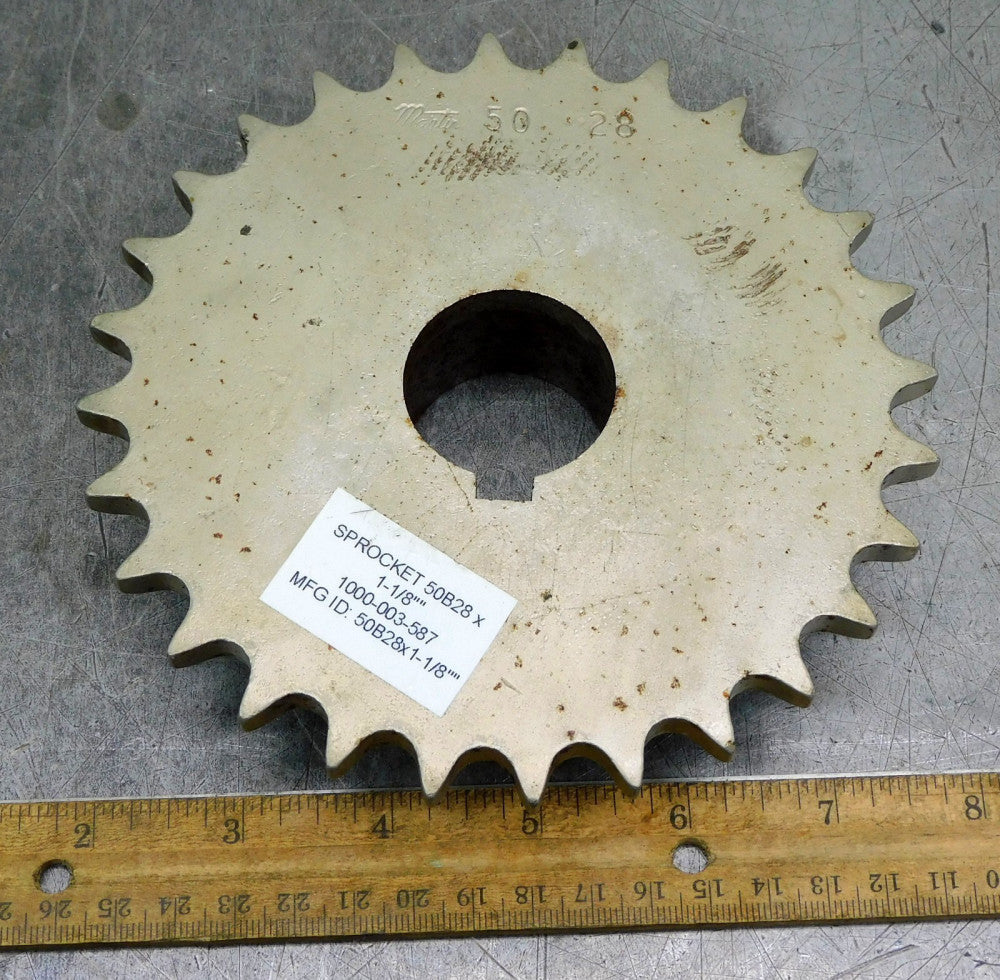 Martin 50B28 Roller Chain Sprocket #50 28 Teeth 1-3/8" Bore Keyed