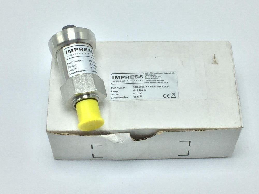 Impress 110-6001-3-3-M00-300-1-000 Pressure Transmitter, 0-10VDC 0-6 Bar
