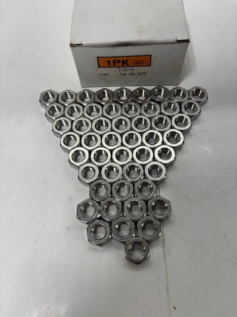FIN HEX HEAD NUTS 7/16-14 (LOT OF 50)