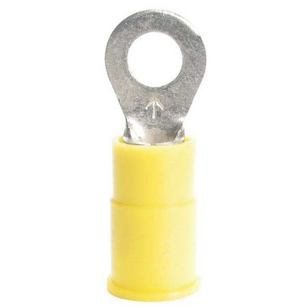 3M Rv10-14Q Ring Terminal, 1/4 In Stud Size, 10 Awg, 1,000 V, Vinyl Insulated,