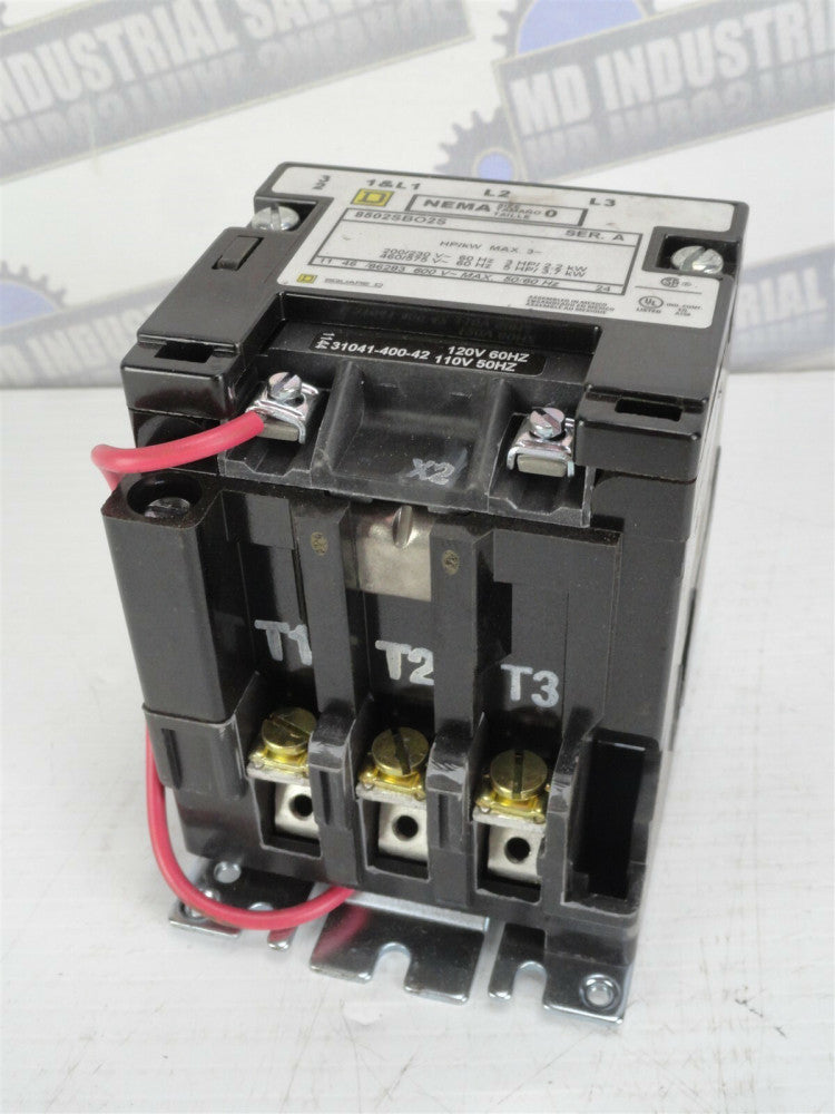 SQUARE D - 8502SBO2S / 31041-400-41 MAGNETIC STARTER - 3 Pole, Size 0, 600V Max