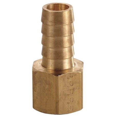 Zoro Select 6Afp3 Hose Barb,1/2 In Barb,3/8 In Fnpt,Brass