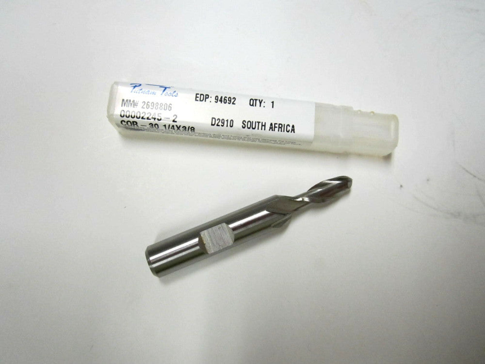 Putnam (94692) 1/4" RH HSCO 2F Ball End Mill 1/4 x 3/8 x 5/8 x 2-7/16