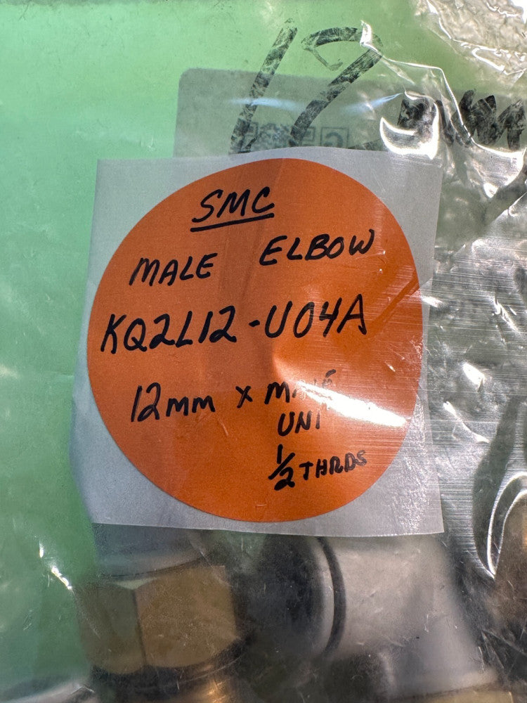 SMC KQ2L12-UO4A (4E1-2VJ) Male Elbow 12mm x Male Uni 1/2" (Lot of 5pcs) New
