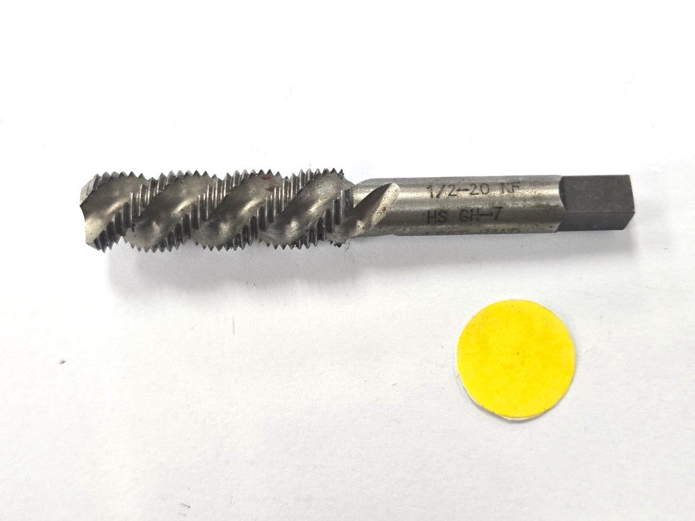 N.A. SPIRAL FLUTE CUTTING TAP W/ BOTTOMING CHAMFER #1/2-20 NF HS GH7 LEFT HAND