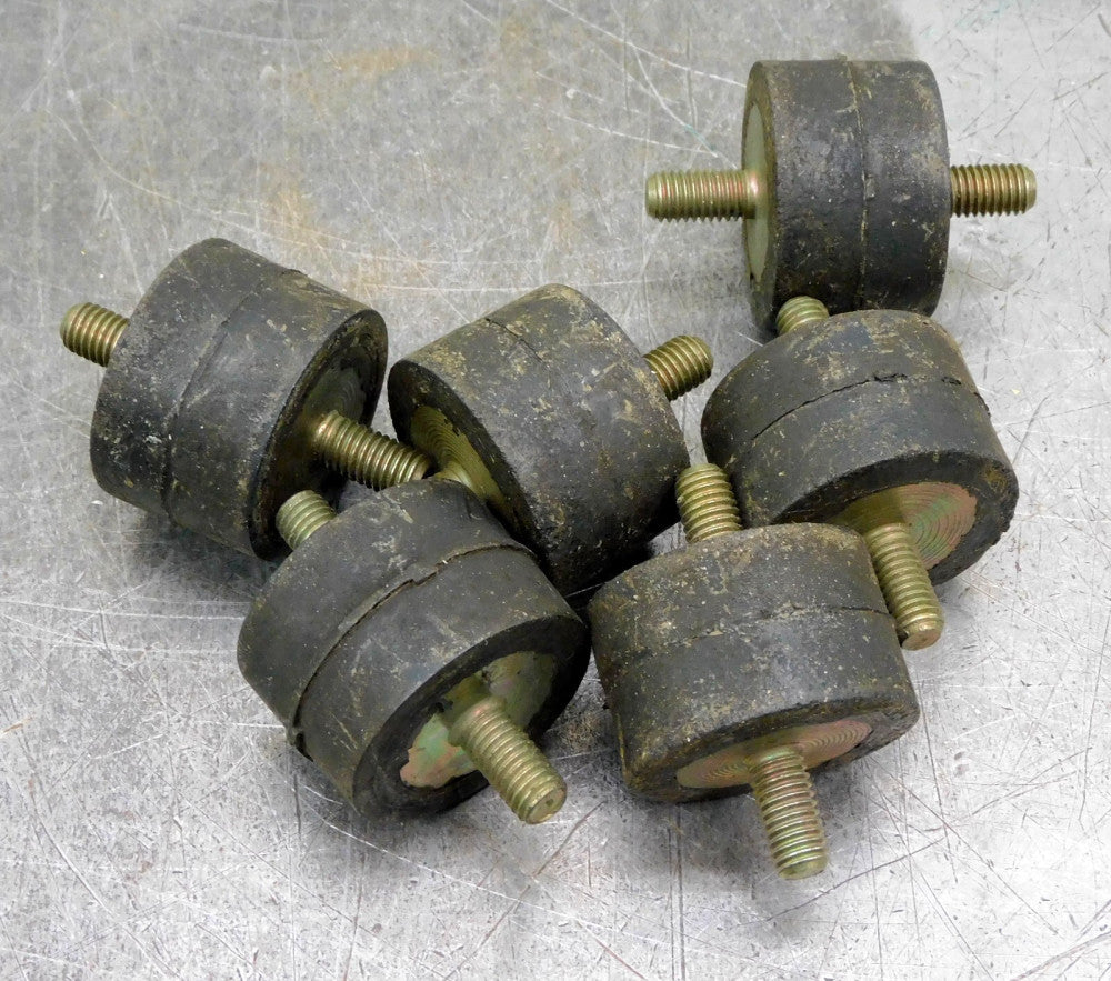 Vibration-Damping Rubber Mounts 5/16" Coarse Lot of Six (6)