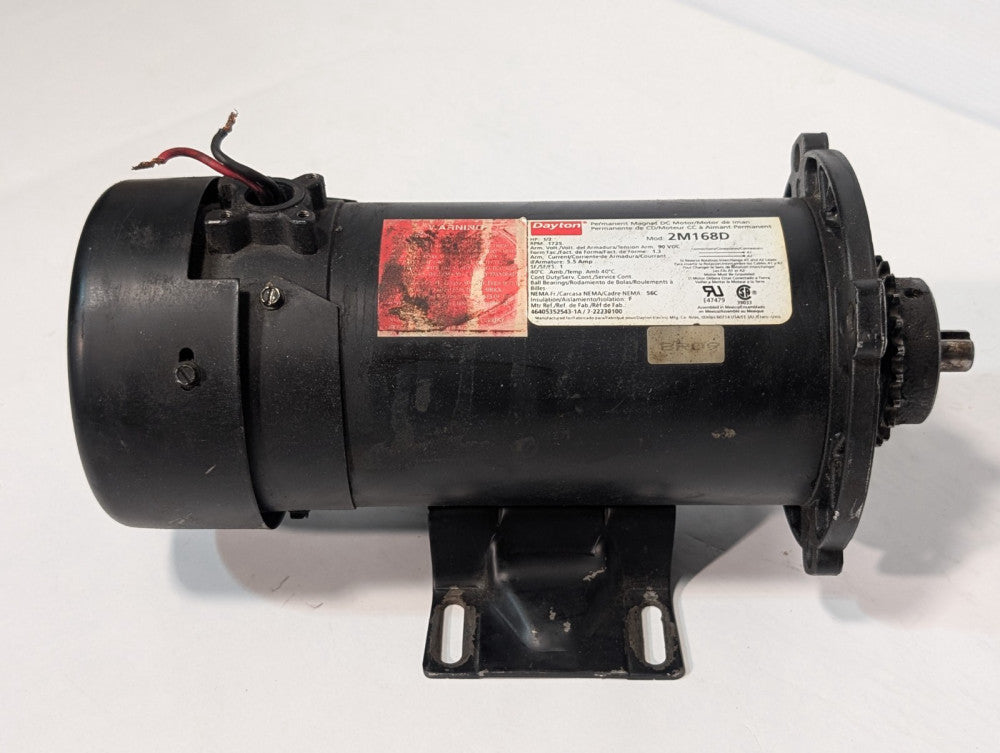 Dayton 2M168D Permanent Magnet DC Motor 1/2HP, 1725RPM, 56C, Continuous Duty
