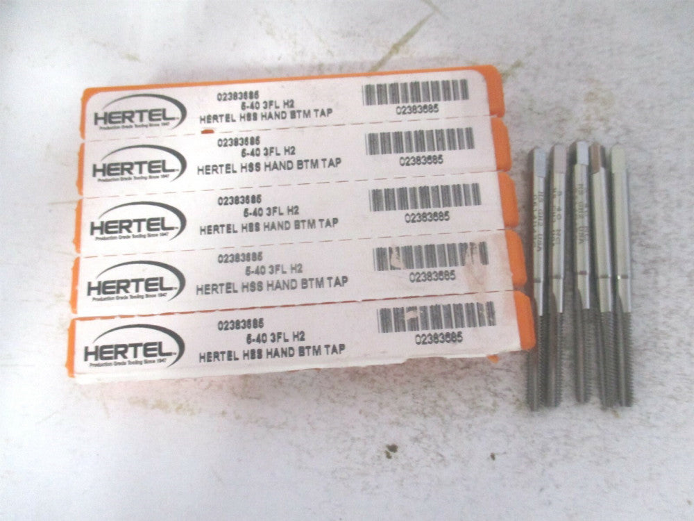 (K008117AS) #5-40 RH HSS 3-Flute Straight Flute Bottoming Hand Tap - Lot of 5