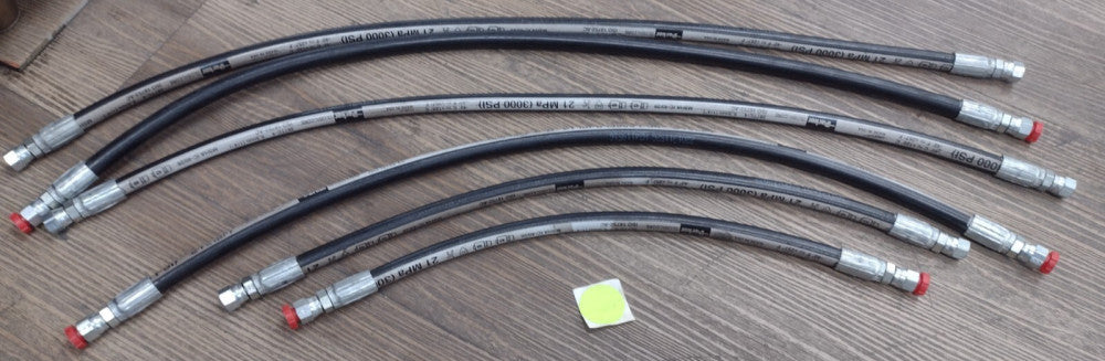 ASSORTED LOT 1/4" ID PARKER WORK PRESSURE HYDRAULIC HOSE 387TC-4 LOT OF 6