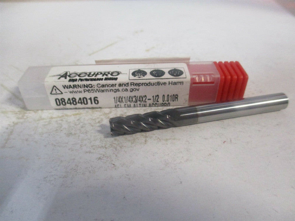 (12182468) 1/4 x 3/4" x 1/4" x 2-1/2" OAL Carbide 4 Flute Corner Radius End Mill