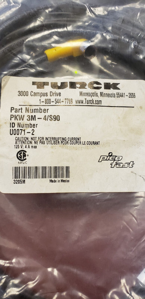 NEW TURCK PKW 3M-4/S90 / PKW3M4S90 (NEW IN BOX) ( B1-5A)