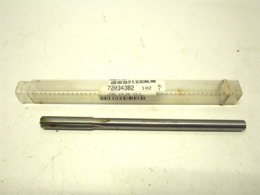 (72034382) 0.4380" x 7" OAL HSS Straight-Cylindrical Shank Chucking Reamer