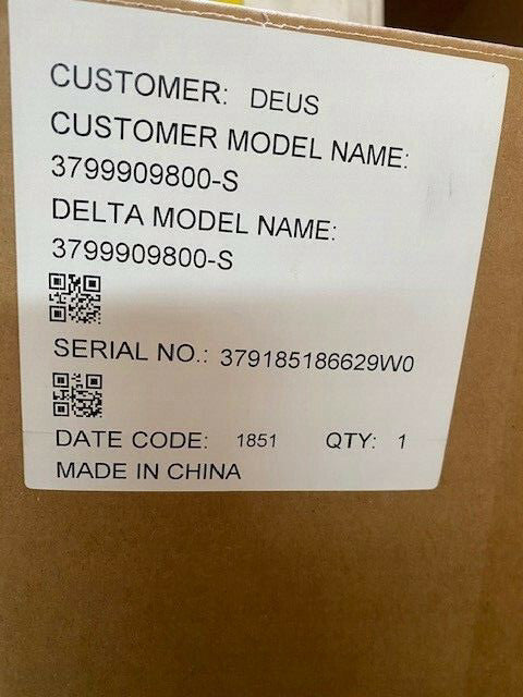 Delta 3799909800-S 10m 14AWG AC Power Cable, Advantage 1KW/2KW