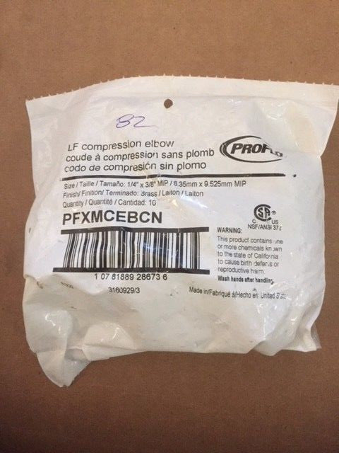 (Bag of 10) ProFlow LF Compression Elbow PFXMCEBCN (NEW)