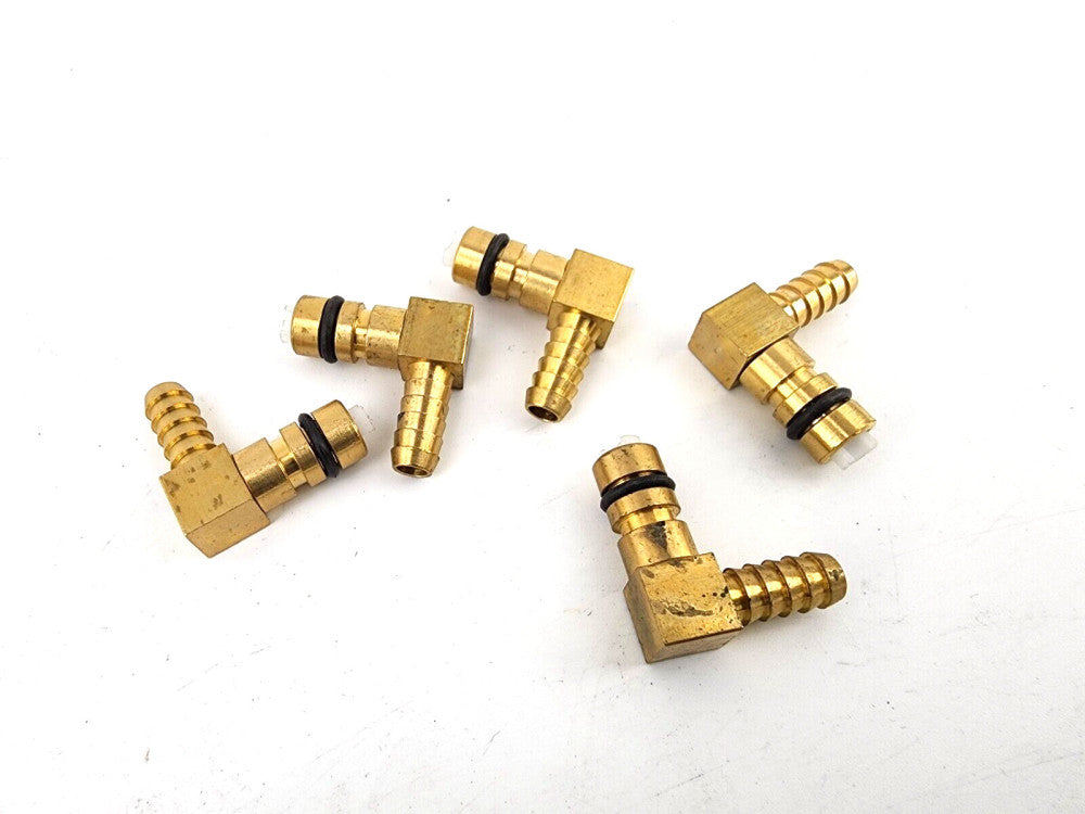 5pcs Flojet Syrup Pump CO2 QD INLET-W/SHUTOFF FOR FJ 1/4"B-90° BRASS 15F01104