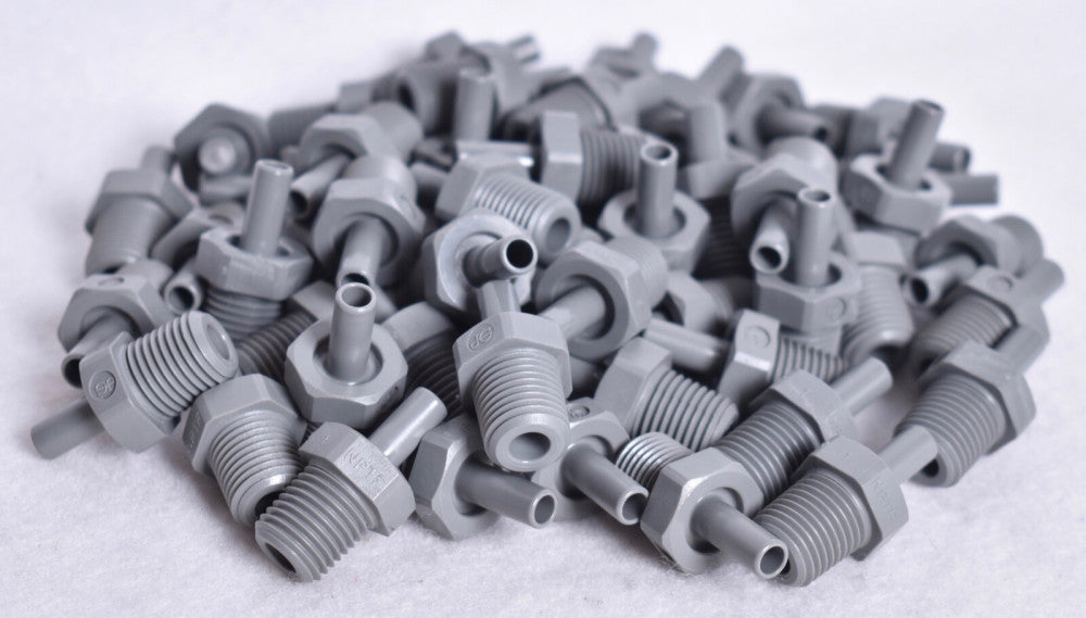 55 Count John Guest Stem Adapters Gray 1/4" x 1/4" NPT PI050822S