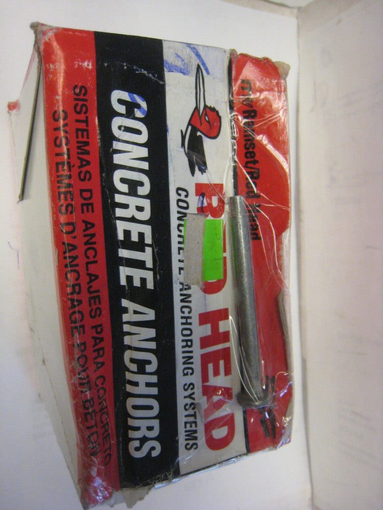 (BOX OF 100) Red Head 1/4” x 2-1/2” Redi-Drive Concrete Anchor Ramset