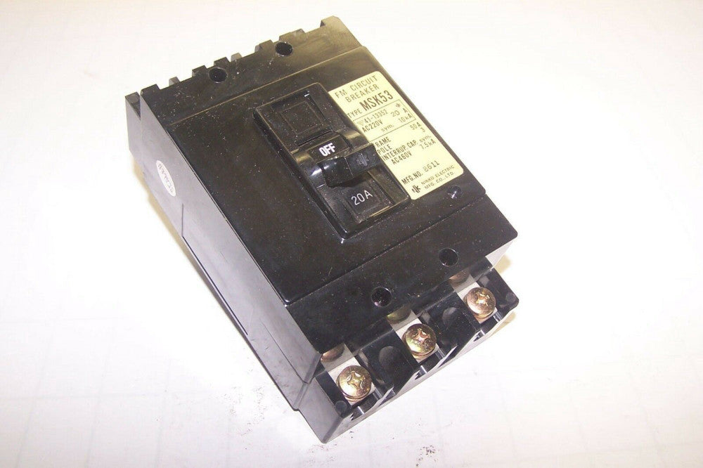 NEW NIKKO 20 AMP CIRCUIT BREAKER 460 VAC 3 POLE MSK53