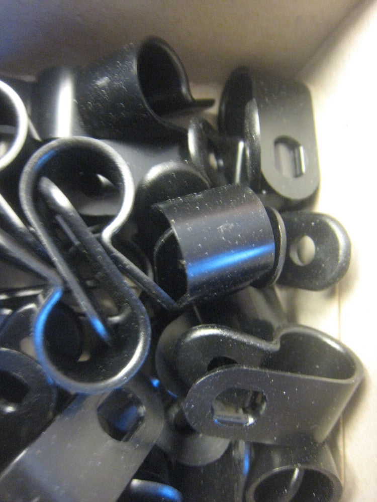 3/8" Black Nylon Cable Clamps - (2--pack of 25) total 50 clamps #55017