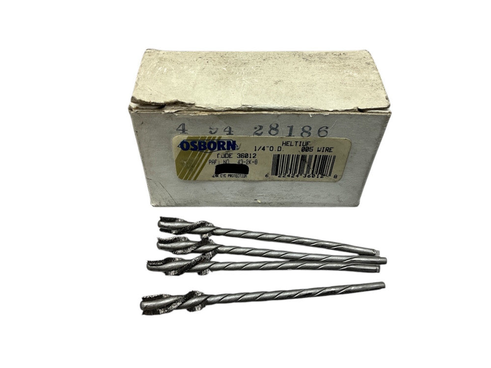OSBORN 36012 1/4” OD, .005 WIRE HELITUF CRIMPED WIRE BRUSH (LOT OF 4)