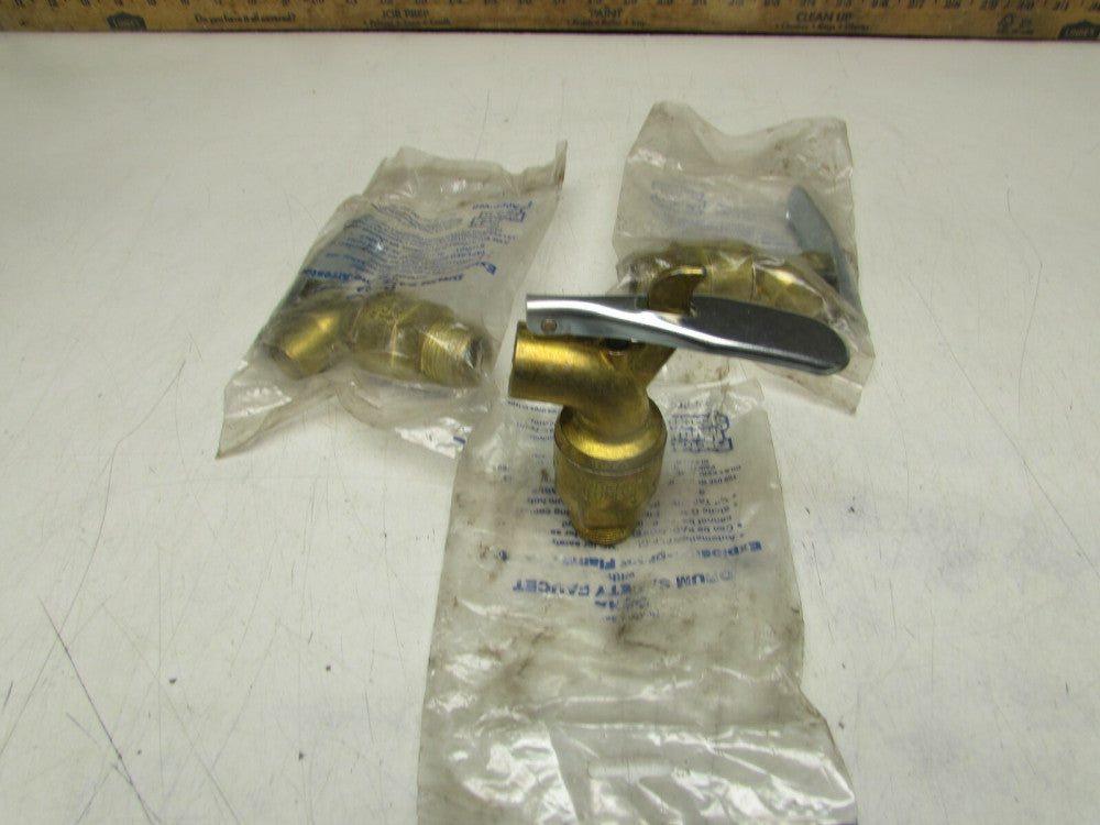 3- MORSE 625, OSHA DRUM SAFETY FAUCETS, BRASS, 3/4" , NIB! MAKE OFFER!