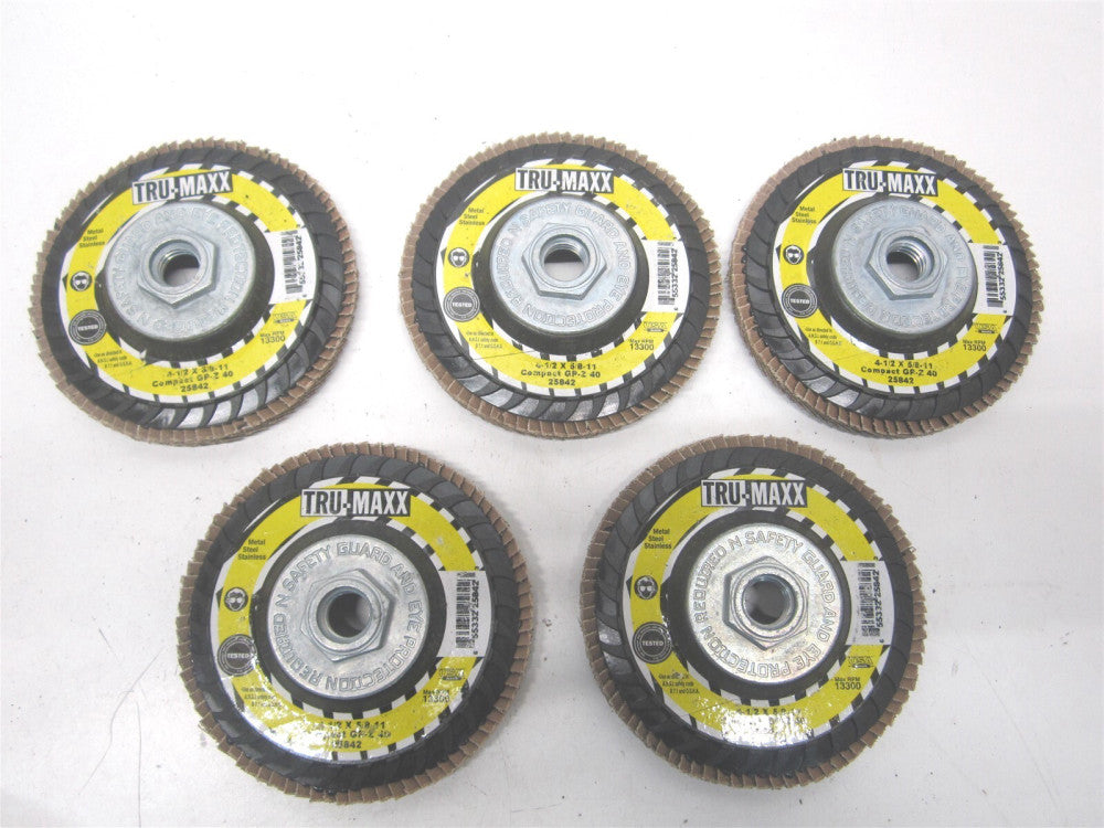 (25842) 4-1/2" 40 Grit, Zirconia Alumina, Type 29 Compact Flap Disc - Pack of 5