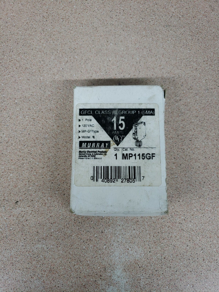 MURRAY MP115GF GFCI, 15 AMP, 1 POLE, 120 VOLT mp-gttype