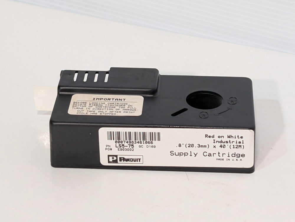 Panduit P/N L35-75 Industrial Supply Cartridge Red on White, .08"x40' As Shown