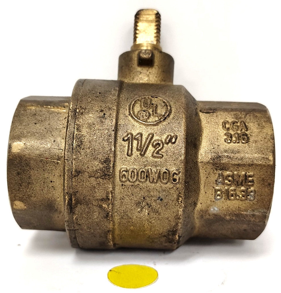 UNBRANDED 1-1/2" BALL VALVAE BRASS 600 WOG ASME B16.33