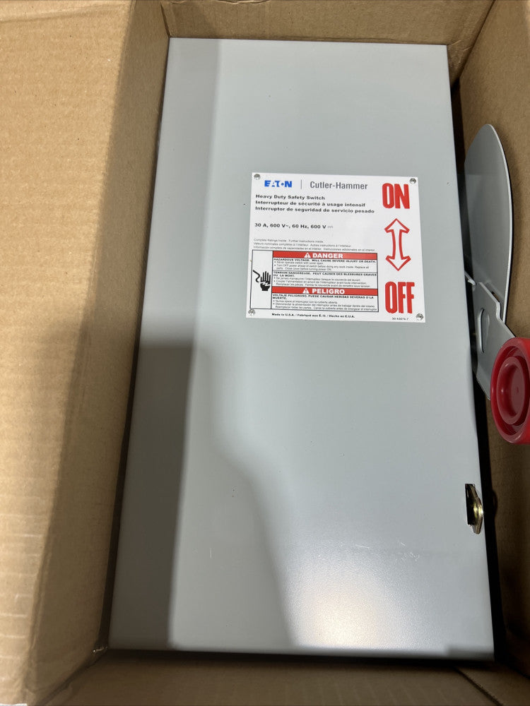 Eaton NSB DH261FGK Safety Switches DH 2P 30A 600V 50/60Hz 1Ph Fusible 2Wire EA N