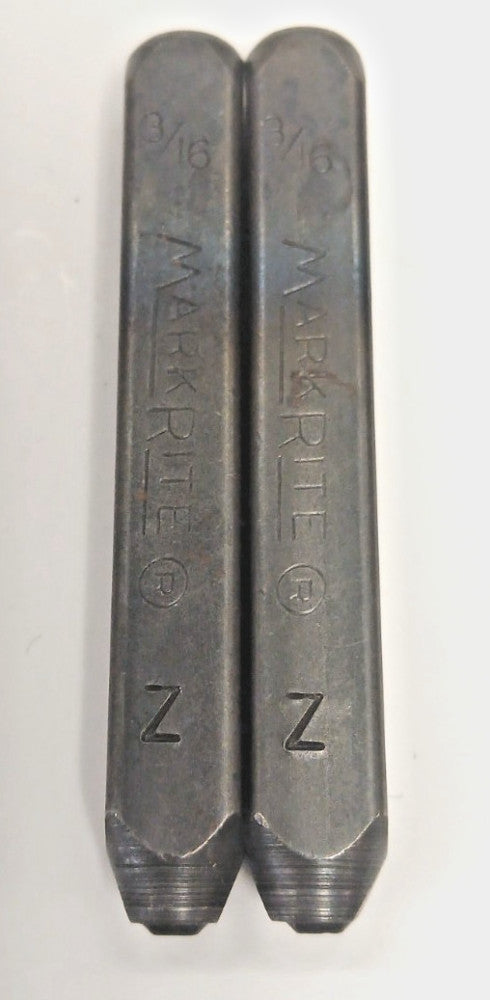 MARKRITE HEAVY DUTY 3/16" LETTER STAMP Z STEEL OAL 2-5/8" LOT OF 2