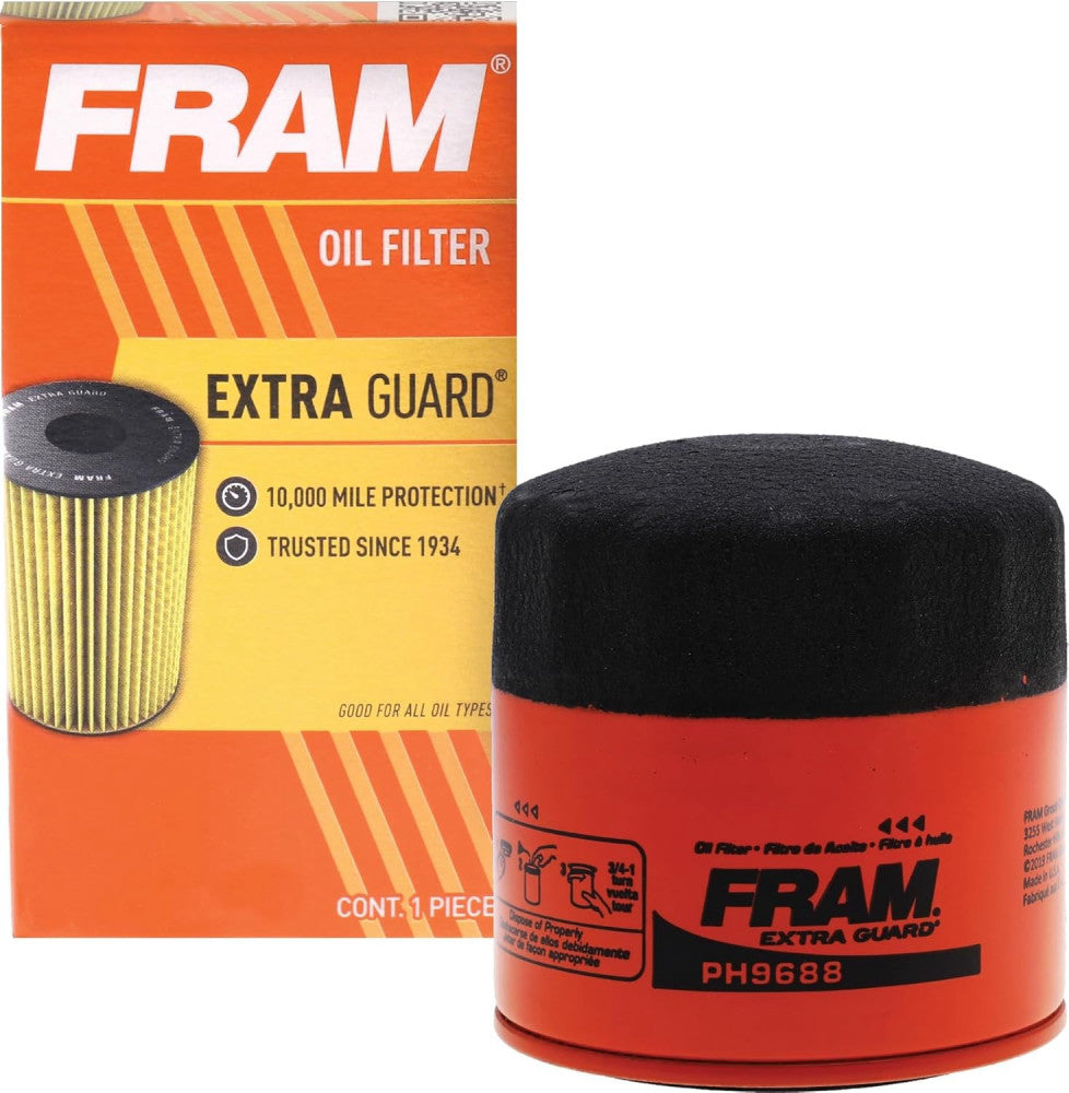 FRAM Extra Guard PH9688, 10K Mile Change Automotive Cylindrical, 4"
