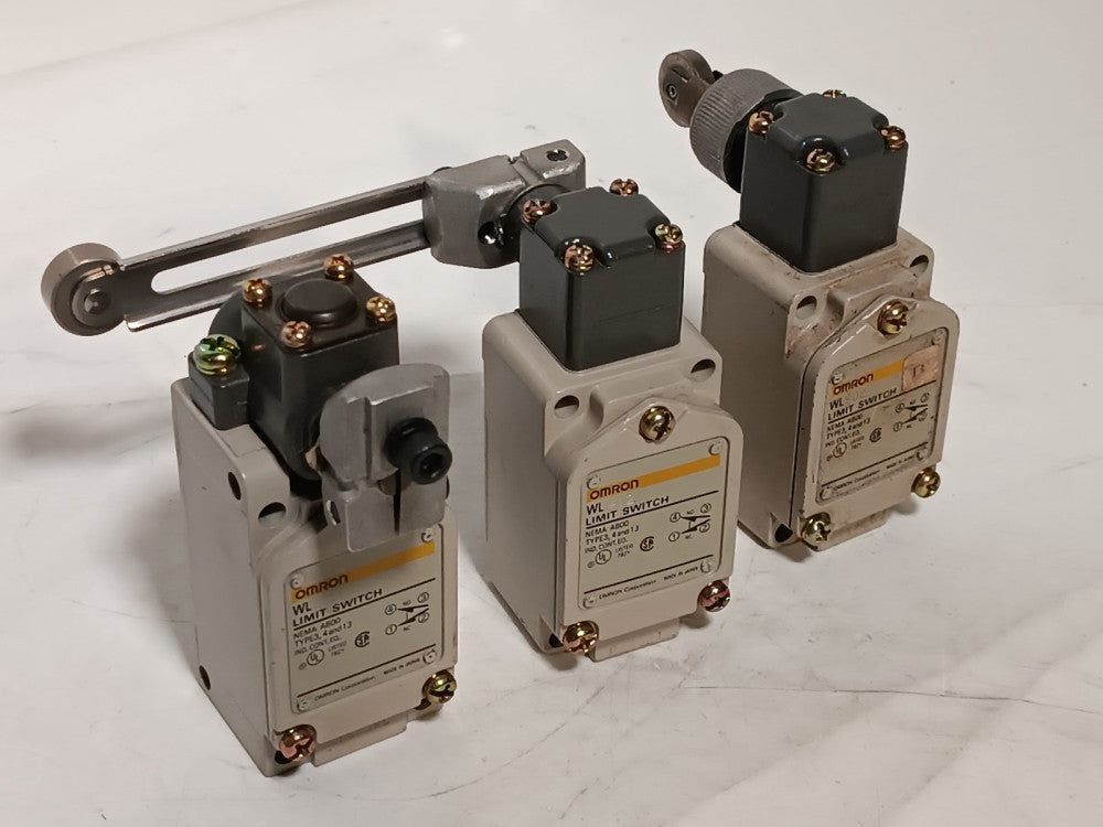 Lot of 3 Omron WL (Models SD2, H12, CA12-2N) Limit Switches NEMA A600
