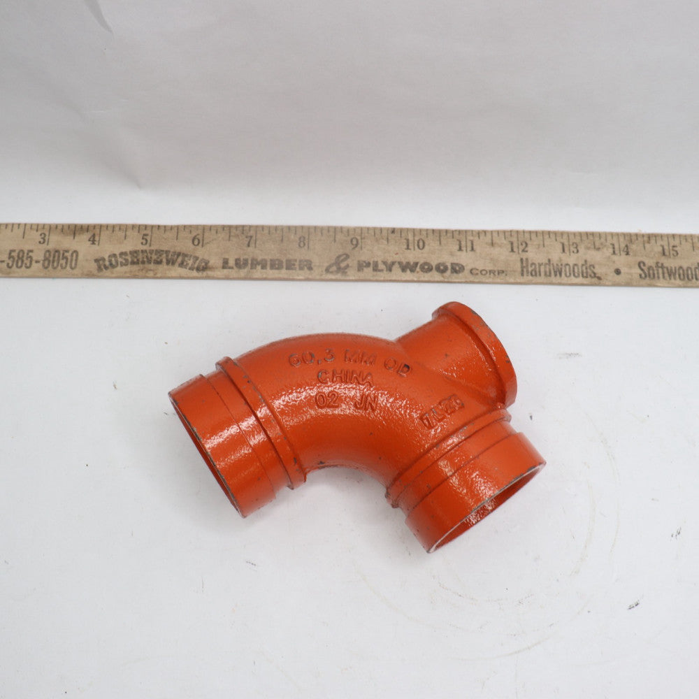 90° Grooved Drain Elbow Ductile Iron 300 PSI 2" x 1"