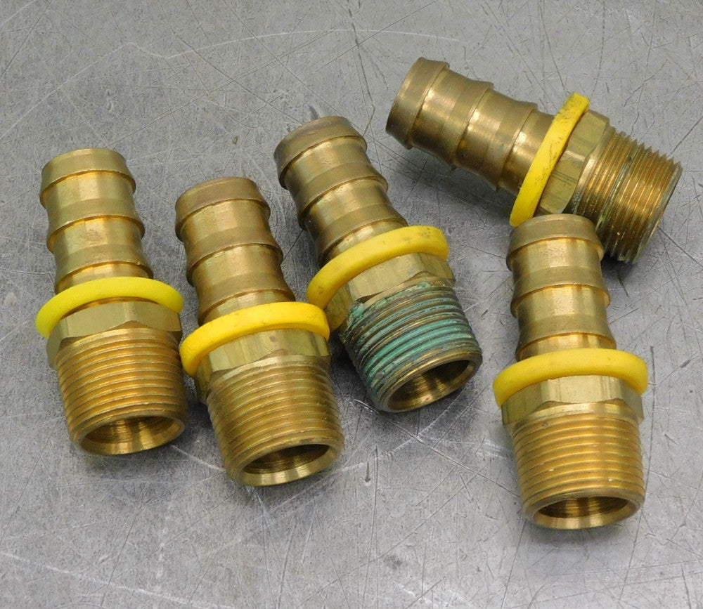 Brass Hose Barb Adapter 3/4" Hose Barb DIA x 3/4" NPT Lot of Five (5)