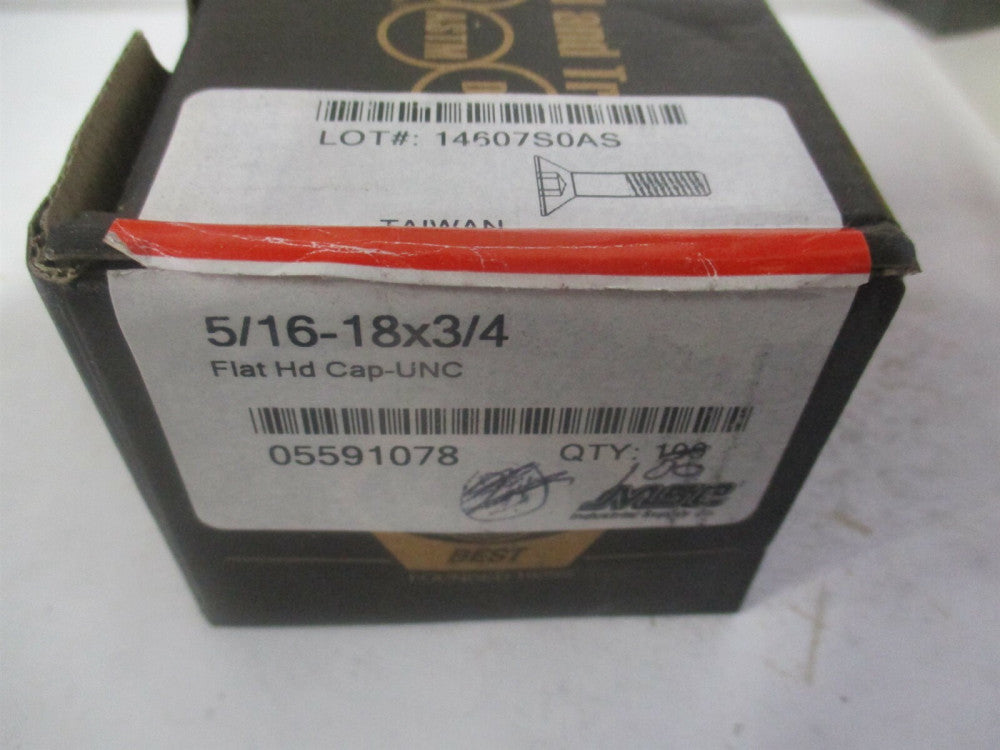 (211161P) 5/16-18 UNC Alloy Steel Hex Socket 82° Flat Cap Screw - Pack of 100