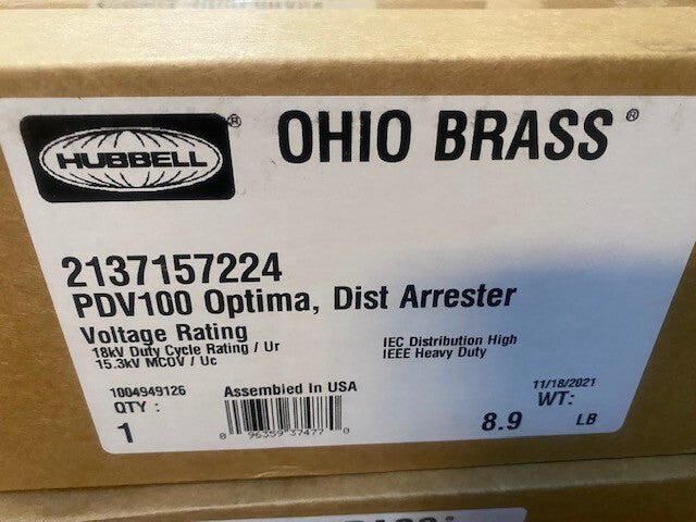 Hubbell 2137157224 / PDV-100 Optima Arrester 15.3 kV MCOV