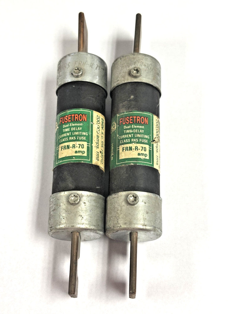 BUSSMANN FUSETRON FRN-R-70 GENERAL PURPOSE TIME DELAY FUSE 250 VAC, 70 AMP