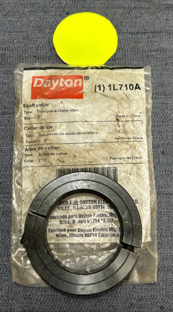 DAYTON TWO PIECE CLAMP STYLE SHAFT COLLAR 1L710A 2"