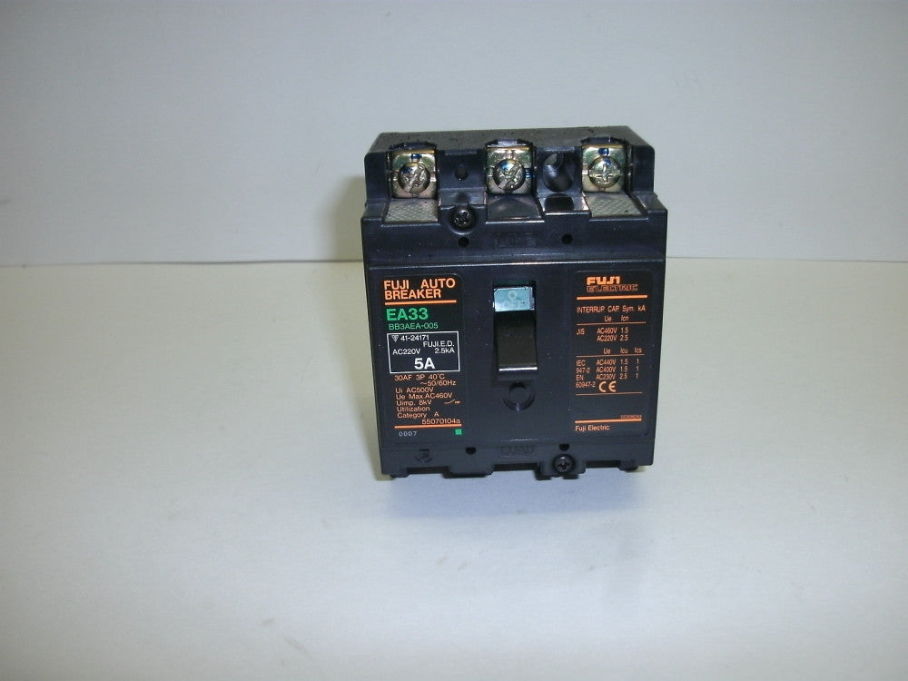 FUJI ELECTRIC EA33 BB3AEA-005 FUJI AUTO BREAKER 5 AMP 3 POLE 50/60Hz