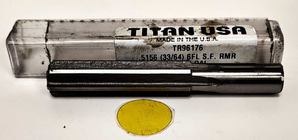 TITAN 33/64" (.5156) CHUCKING REAMER 6 FLUTE 2" FLUTE LENGTH 3-3/8" OAL TR96176