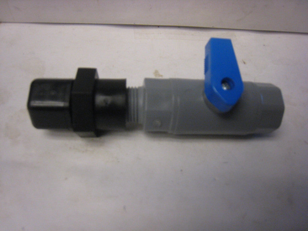 3/8" OD Tube Parker Fitting on 3/8" MIPT x 3/8" FIPT JG Straight PVC Ball Valve