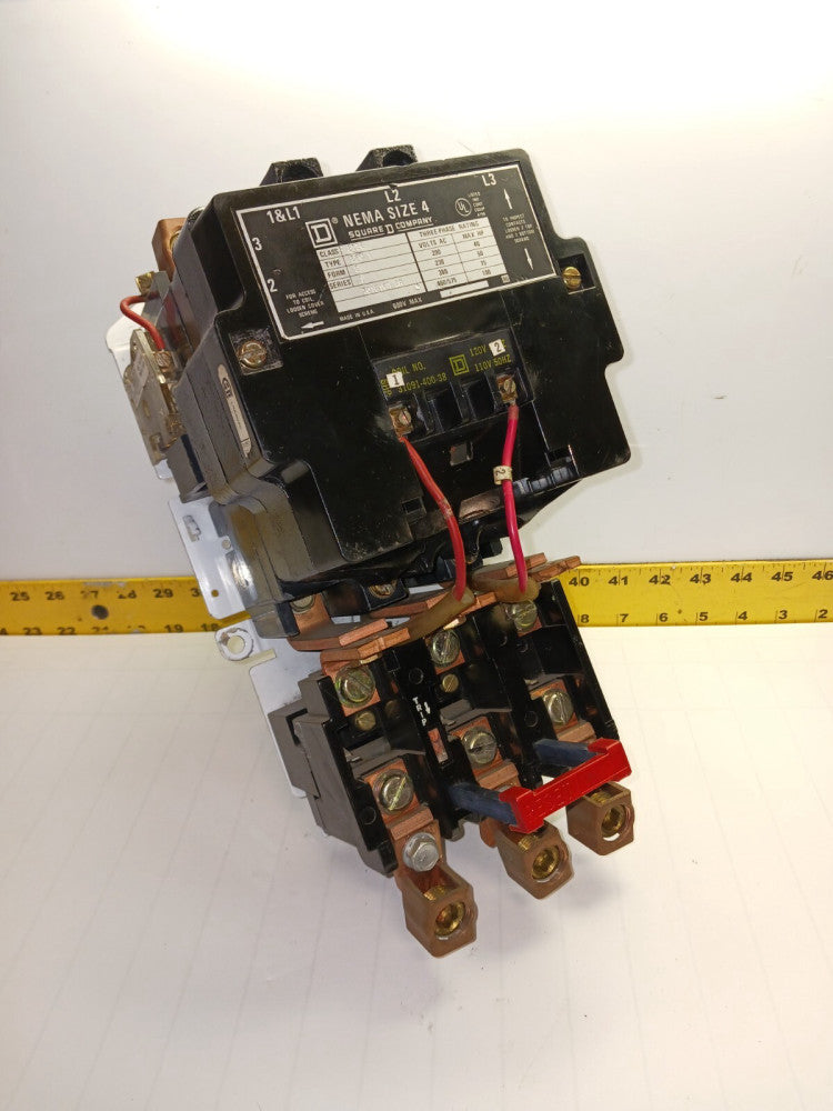 SQUARE D SIZE 4 MOTOR STARTER 600 VAC 100 HP 3 PHASE 120V COIL 8536SF01S