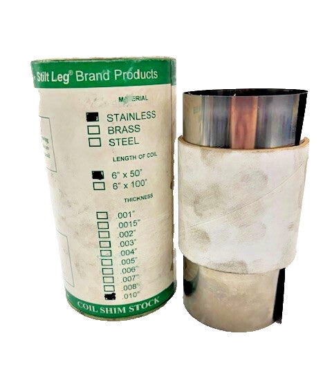 STILT LEG BRAND PRODUCTS 6" X 50" .010 STAINLESS STEEL SHEET